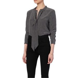 Kate Moss x Equipment silk star print tie blouse women’s XS